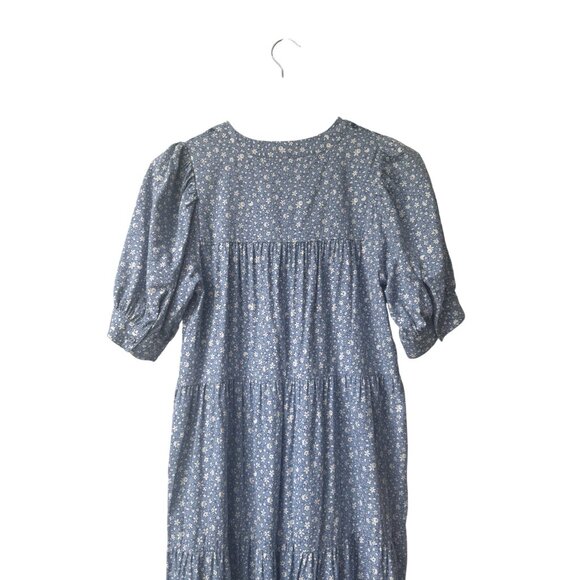 Madewell Puff Sleeve Midi Dress S Cottagecore Garden Peasant Floral Easter - Picture 7 of 13